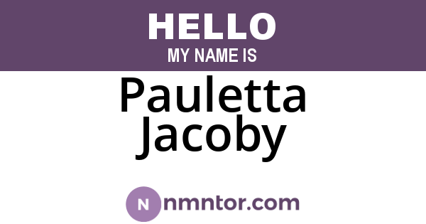 Pauletta Jacoby