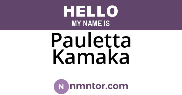 Pauletta Kamaka