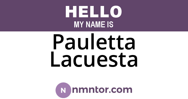 Pauletta Lacuesta