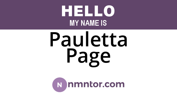 Pauletta Page