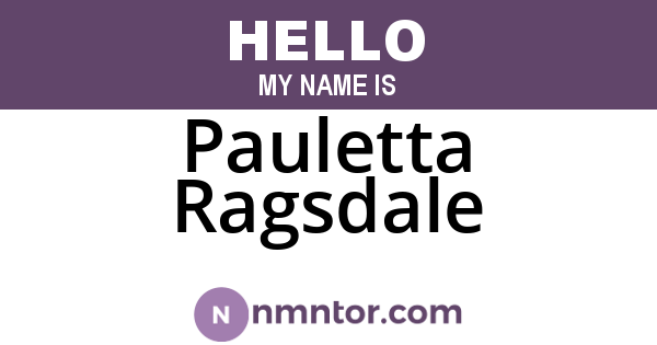 Pauletta Ragsdale