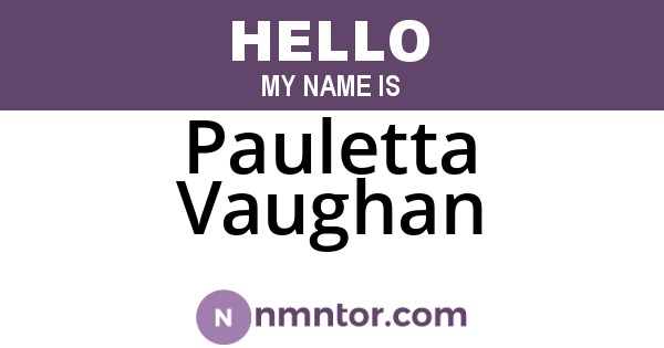 Pauletta Vaughan