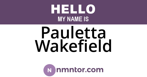 Pauletta Wakefield