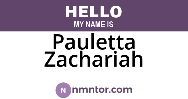 Pauletta Zachariah