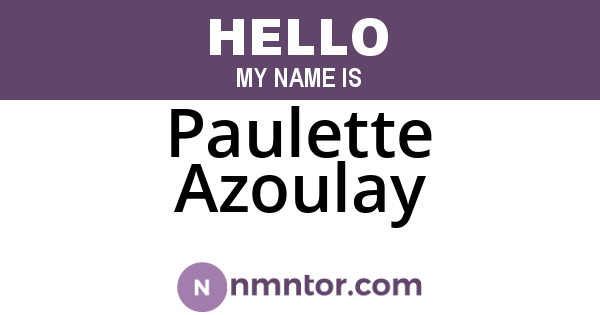 Paulette Azoulay