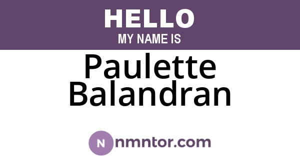 Paulette Balandran
