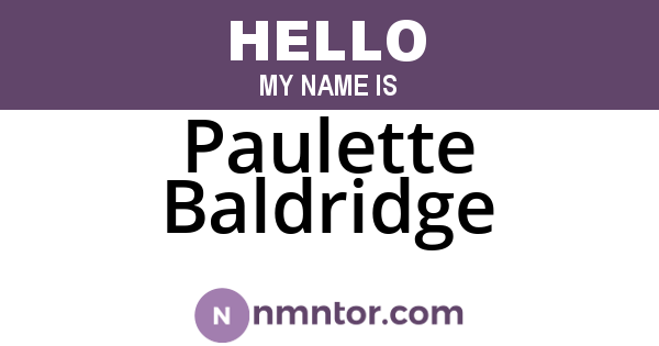 Paulette Baldridge