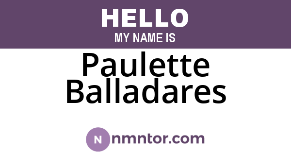 Paulette Balladares