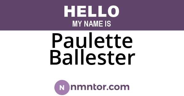 Paulette Ballester