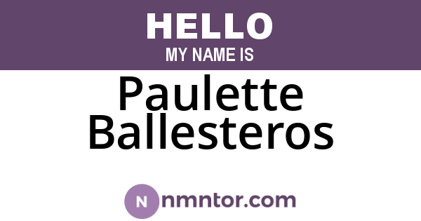 Paulette Ballesteros