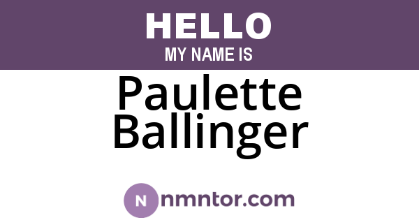 Paulette Ballinger
