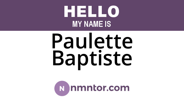 Paulette Baptiste