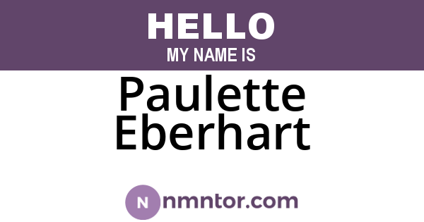 Paulette Eberhart