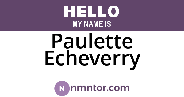 Paulette Echeverry