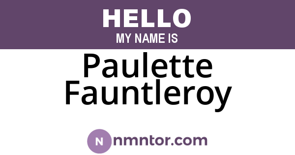 Paulette Fauntleroy