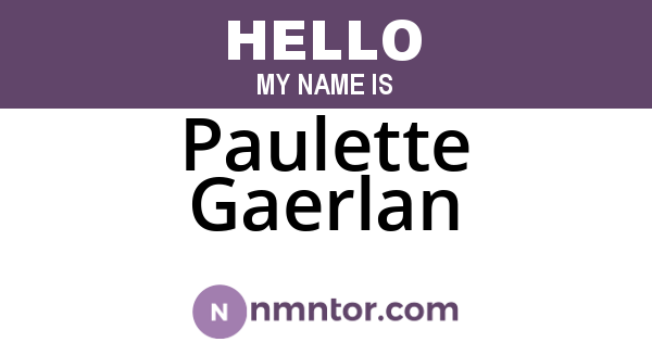 Paulette Gaerlan