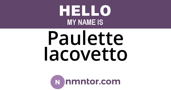 Paulette Iacovetto