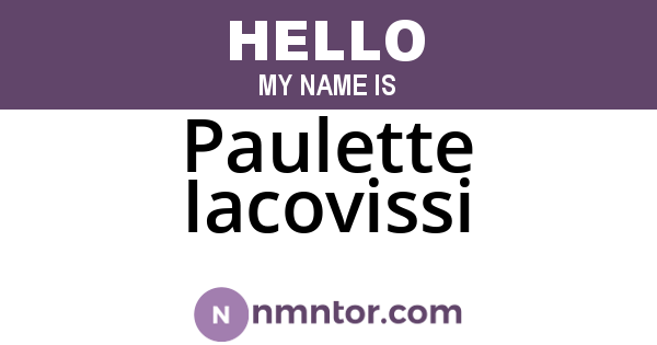 Paulette Iacovissi