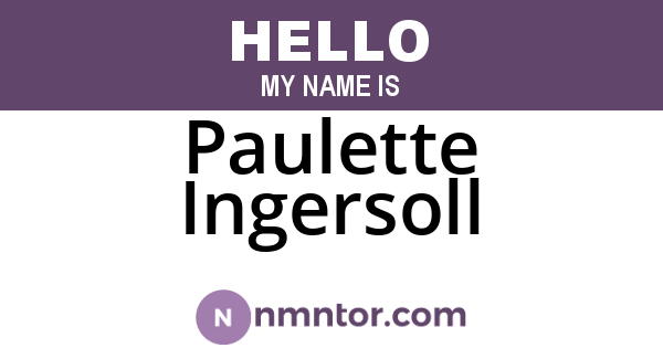 Paulette Ingersoll