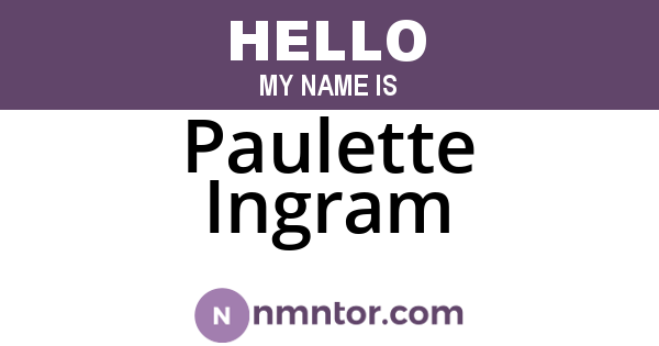 Paulette Ingram