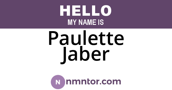 Paulette Jaber