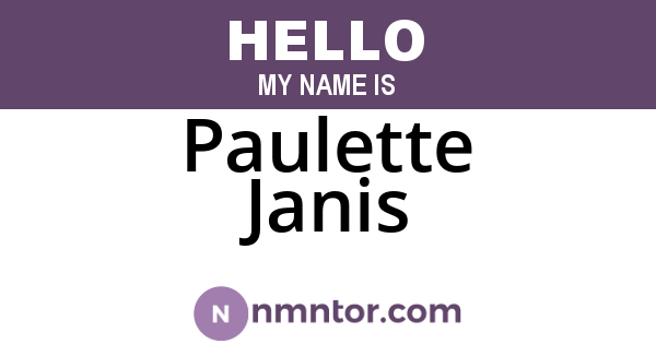 Paulette Janis