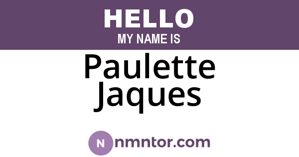 Paulette Jaques