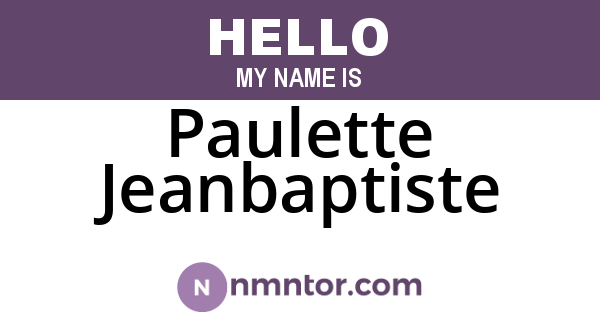 Paulette Jeanbaptiste