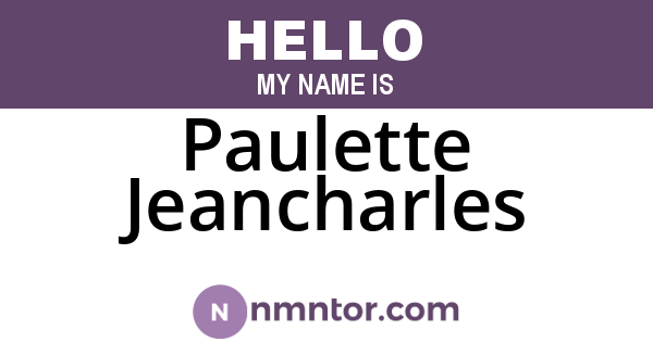 Paulette Jeancharles