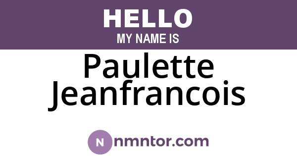 Paulette Jeanfrancois