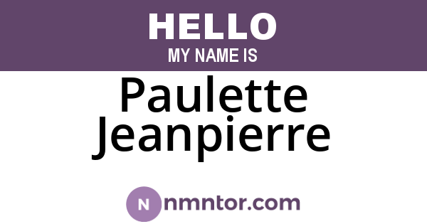 Paulette Jeanpierre
