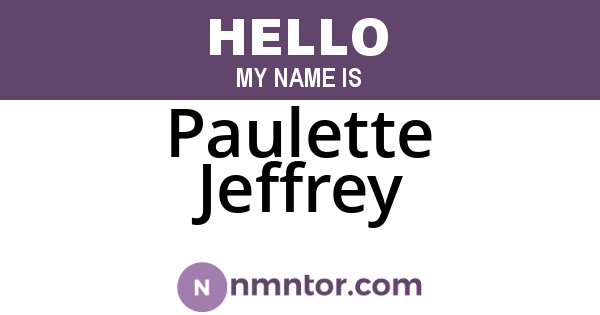 Paulette Jeffrey