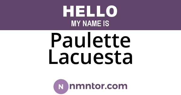 Paulette Lacuesta