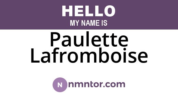 Paulette Lafromboise