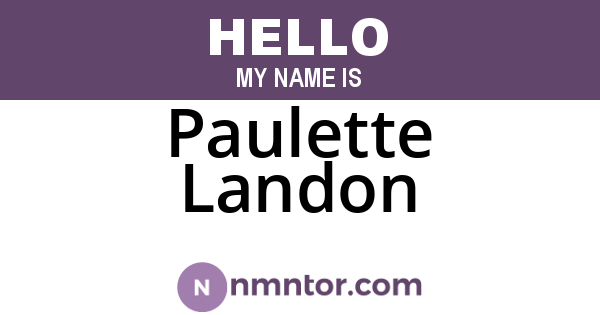 Paulette Landon