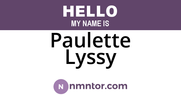 Paulette Lyssy