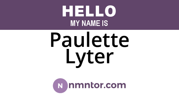 Paulette Lyter