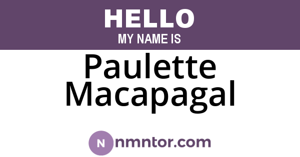 Paulette Macapagal