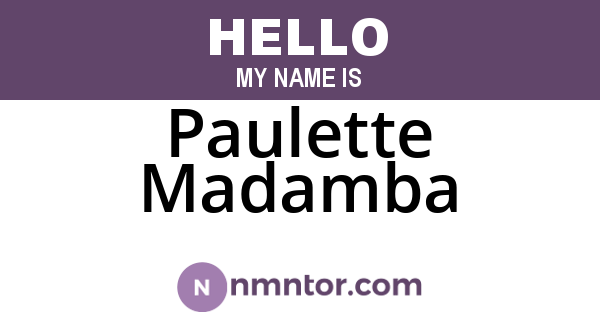 Paulette Madamba