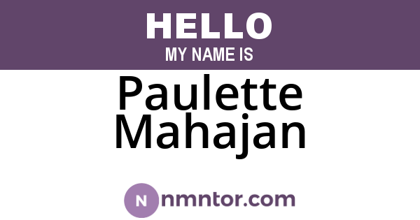 Paulette Mahajan