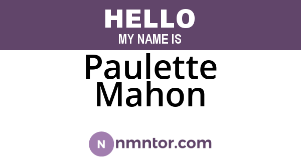 Paulette Mahon