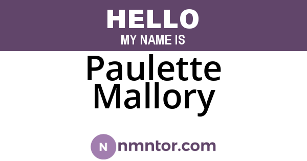 Paulette Mallory
