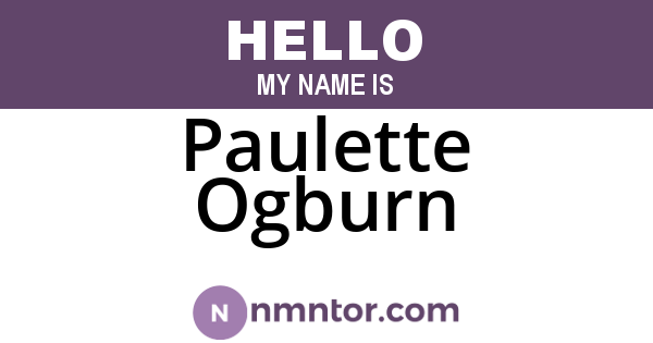 Paulette Ogburn