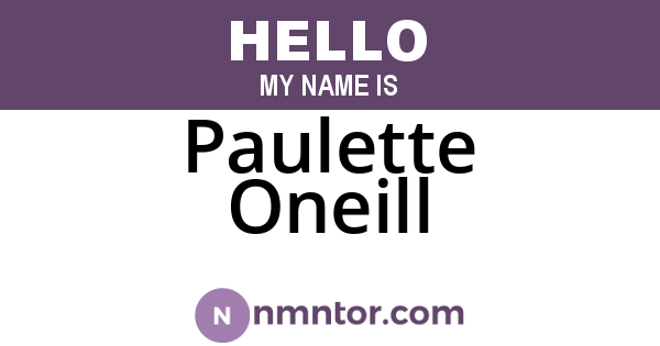 Paulette Oneill