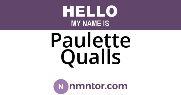 Paulette Qualls