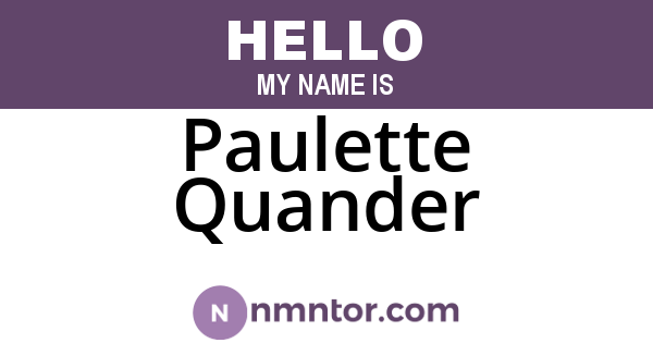 Paulette Quander
