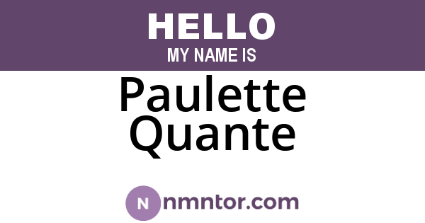 Paulette Quante