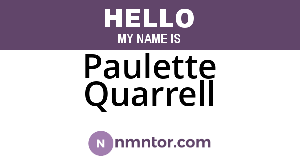 Paulette Quarrell
