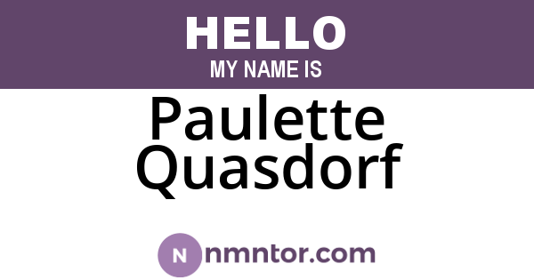 Paulette Quasdorf
