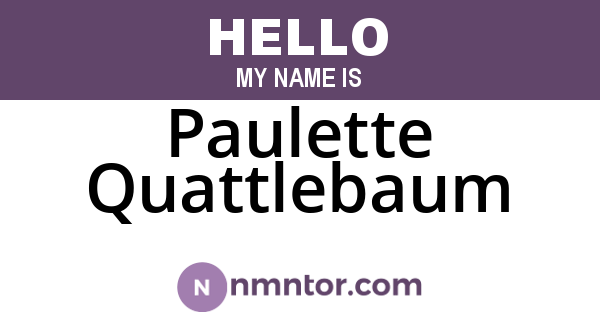 Paulette Quattlebaum